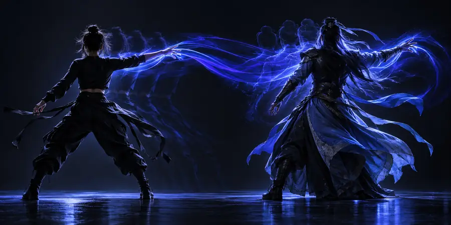 A stylized character scene presenting the transferred movement